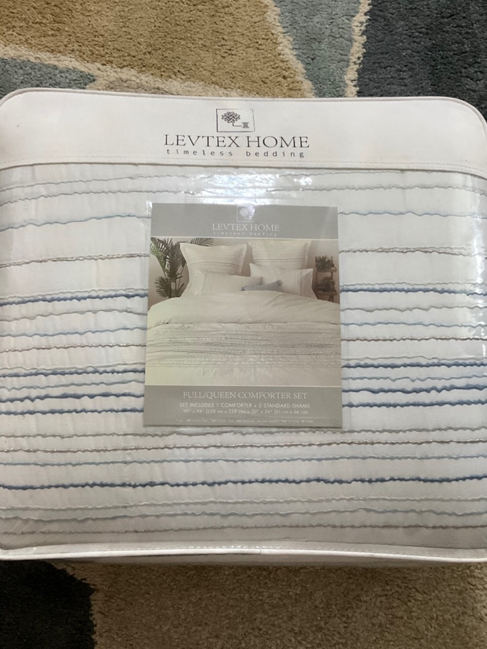 Luxurious Levtex Home - Terrington 3 pc Comforter Set - Full/Queen New